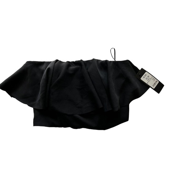 AKIRA Tops - Akira‎ sz small black strapless crop ruffle crop top new